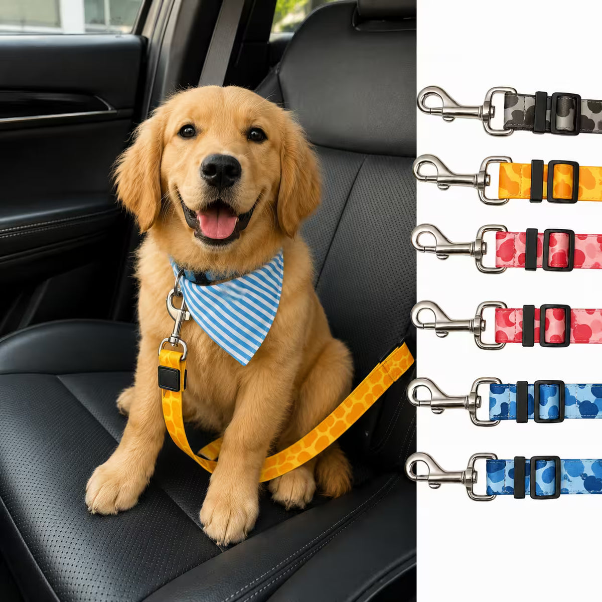 Correa Cinturón Seguridad Carro Mascotas