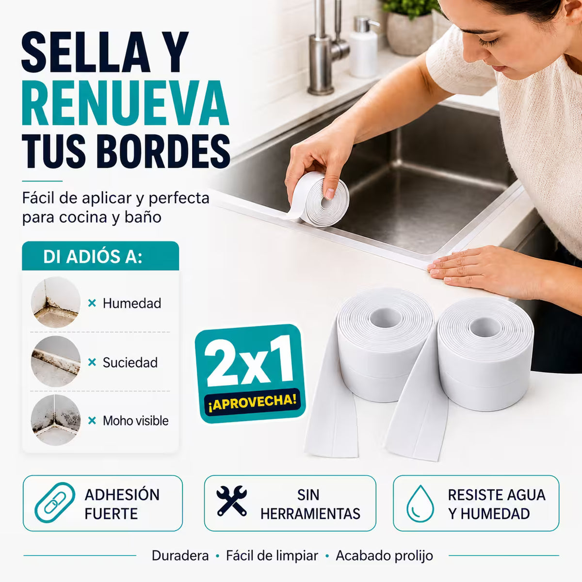 Combo Cinta Humedad 3,2Metros + 5 Metros