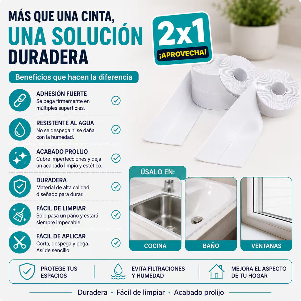 Combo Cinta Humedad 3,2Metros + 5 Metros