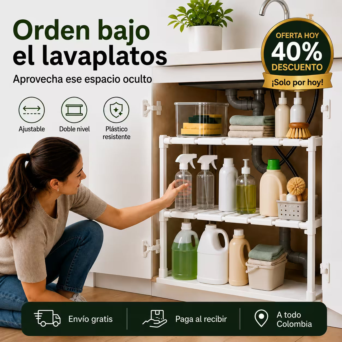 Organizador estantes expandibles de 2