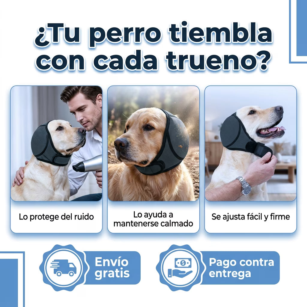 Protector Auditivo Perro Gris