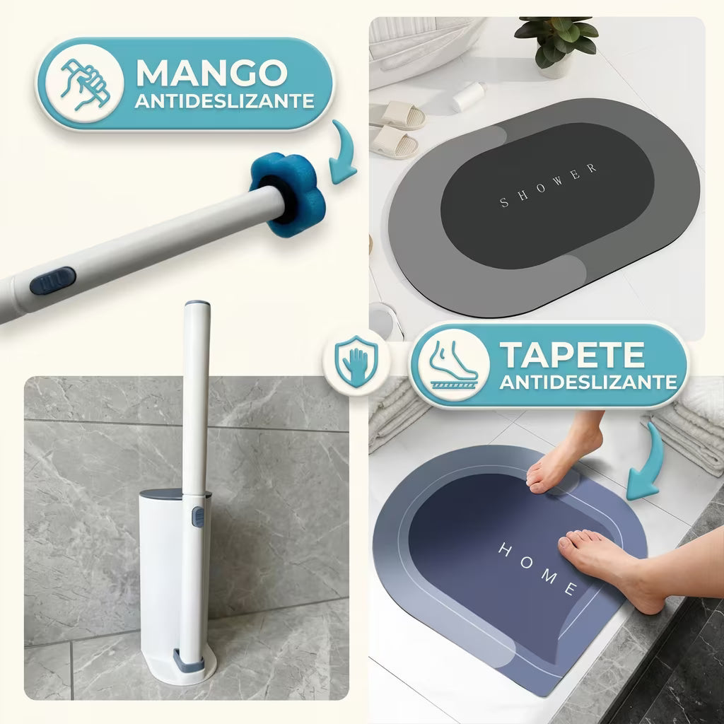 Cepillo Baño desechable + Tapete antideslizante GRATIS