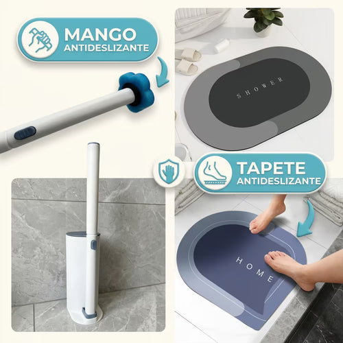 Cepillo Baño desechable + Tapete antideslizante GRATIS