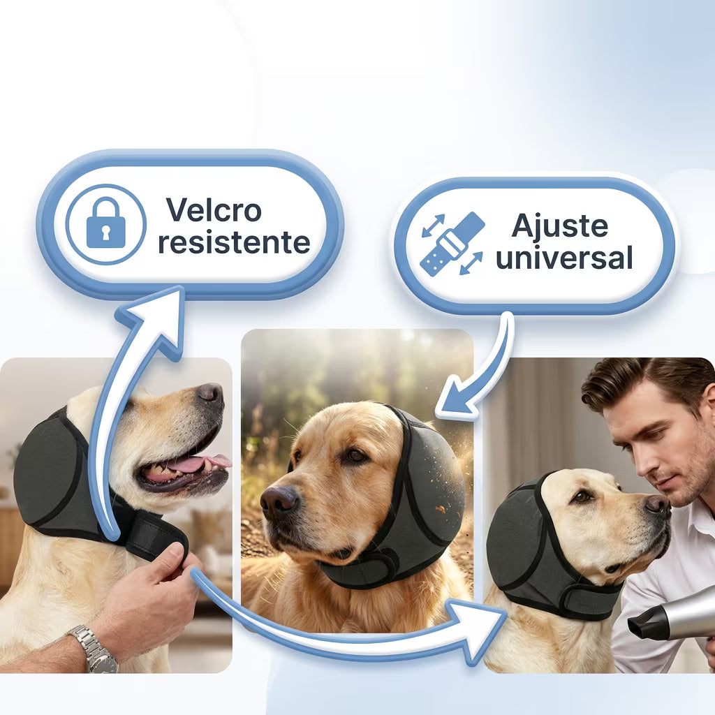 Protector Auditivo Perro Gris