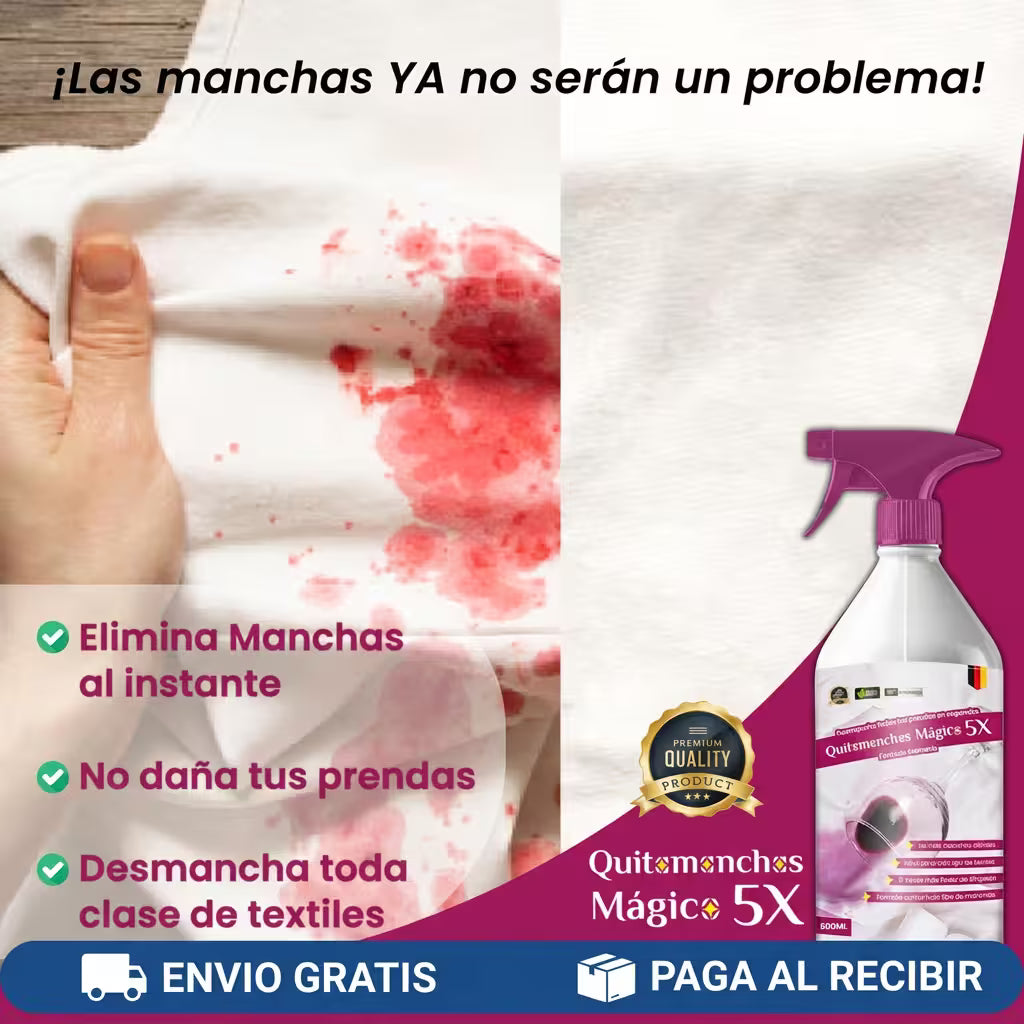 Quitamanchas Mágico 5X  para telas