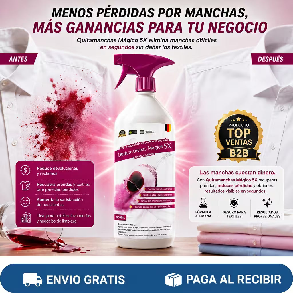 Quitamanchas Mágico 5X  para telas