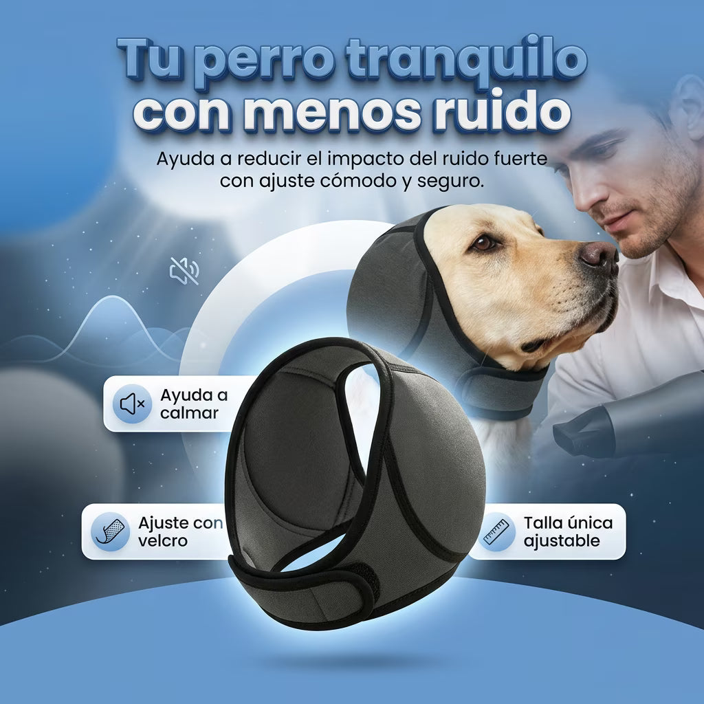 Protector Auditivo Perro Gris