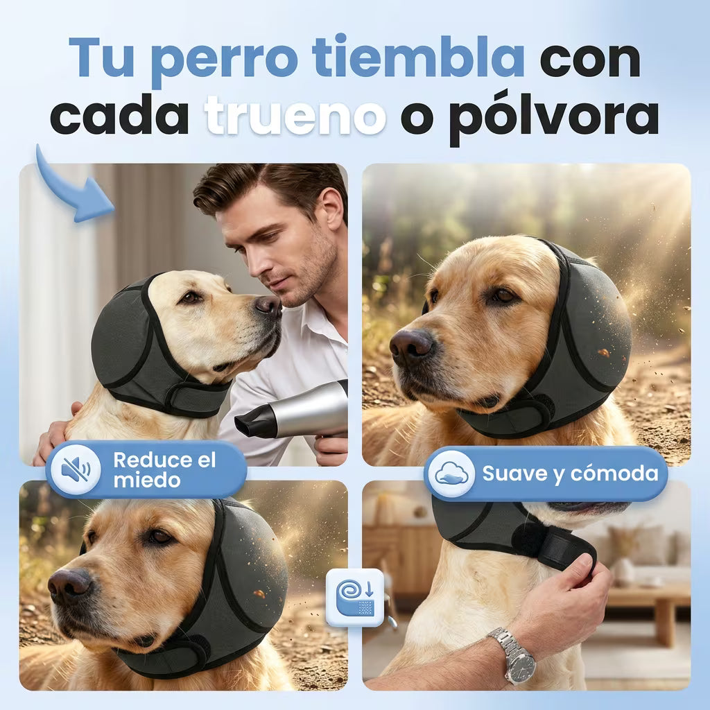 Protector Auditivo Perro Gris