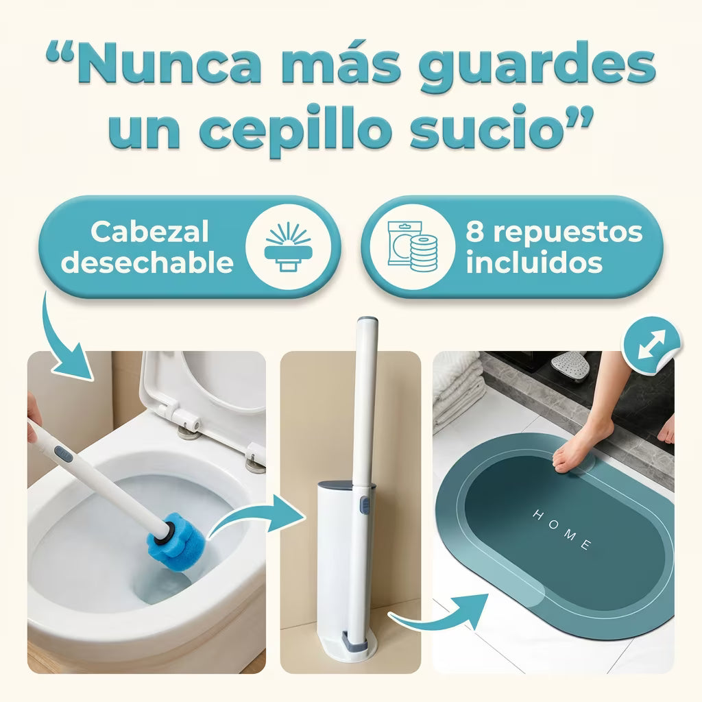 Cepillo Baño desechable + Tapete antideslizante GRATIS